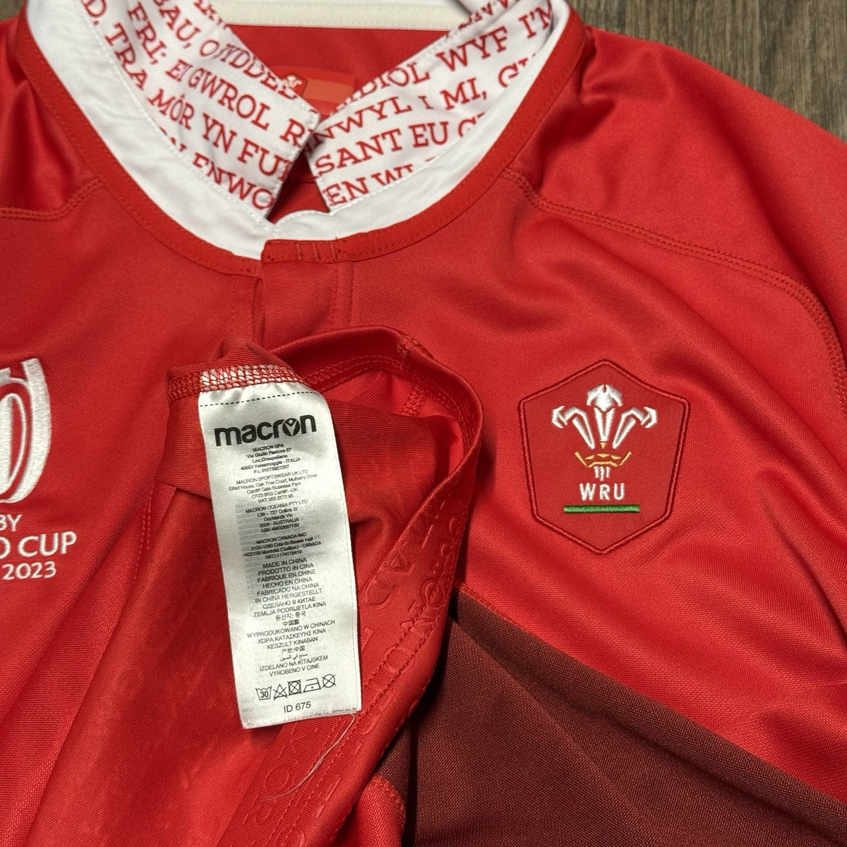 Wales Rugby Union Shirt Top Jersey World Cup 2023 2XL XXL Adult