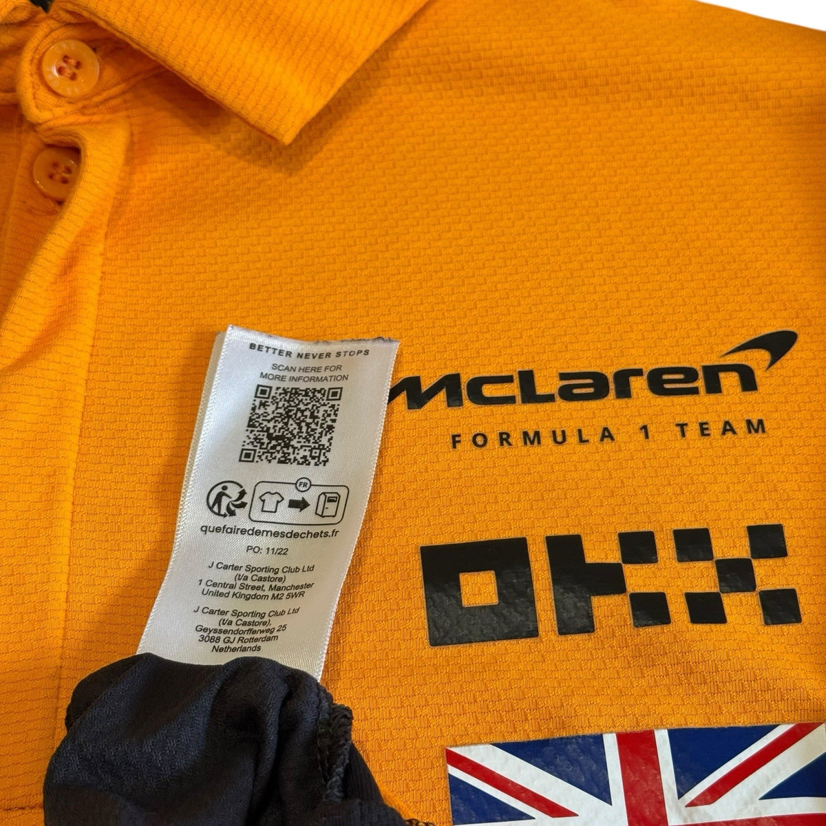 Lando Norris Driver Polo Shirt Size Medium F1 McLaren 2023 Castore Jersey