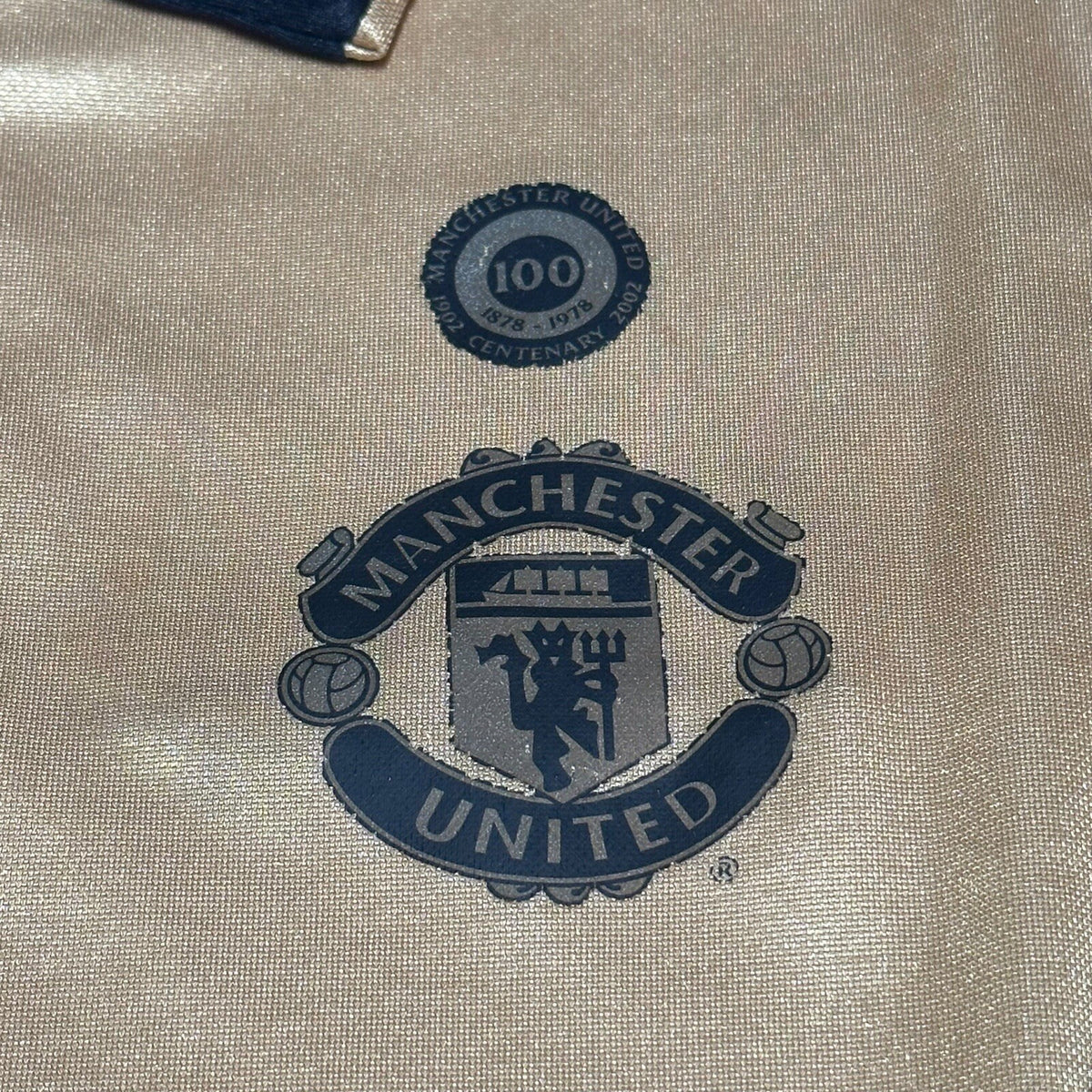Vintage Manchester United Shirt XXL Gold Away Kit 2000 2001 Centenary Jersey