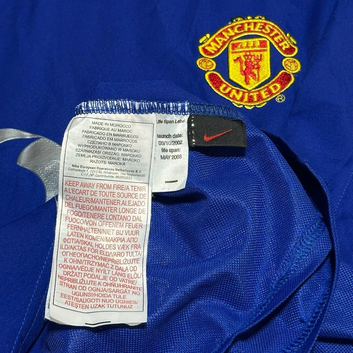 Manchester United Football Club Blue Shirt 2002-03 Size XXL Nike Vodafone