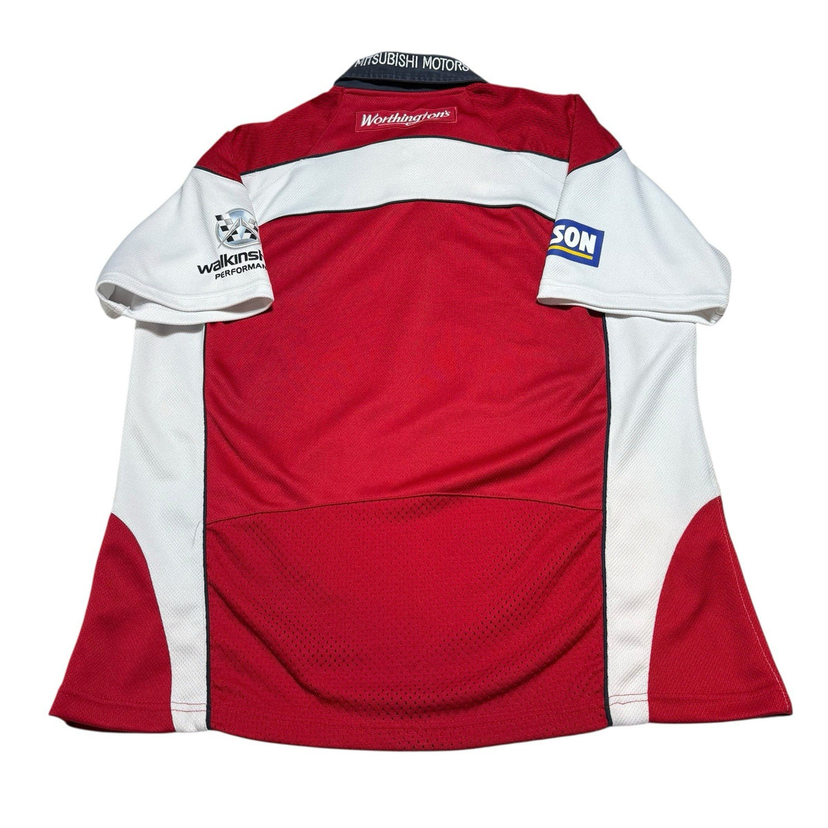Gloucester Rugby Shirt Red /White Rugby Tech Sponsor Jewson Size XL