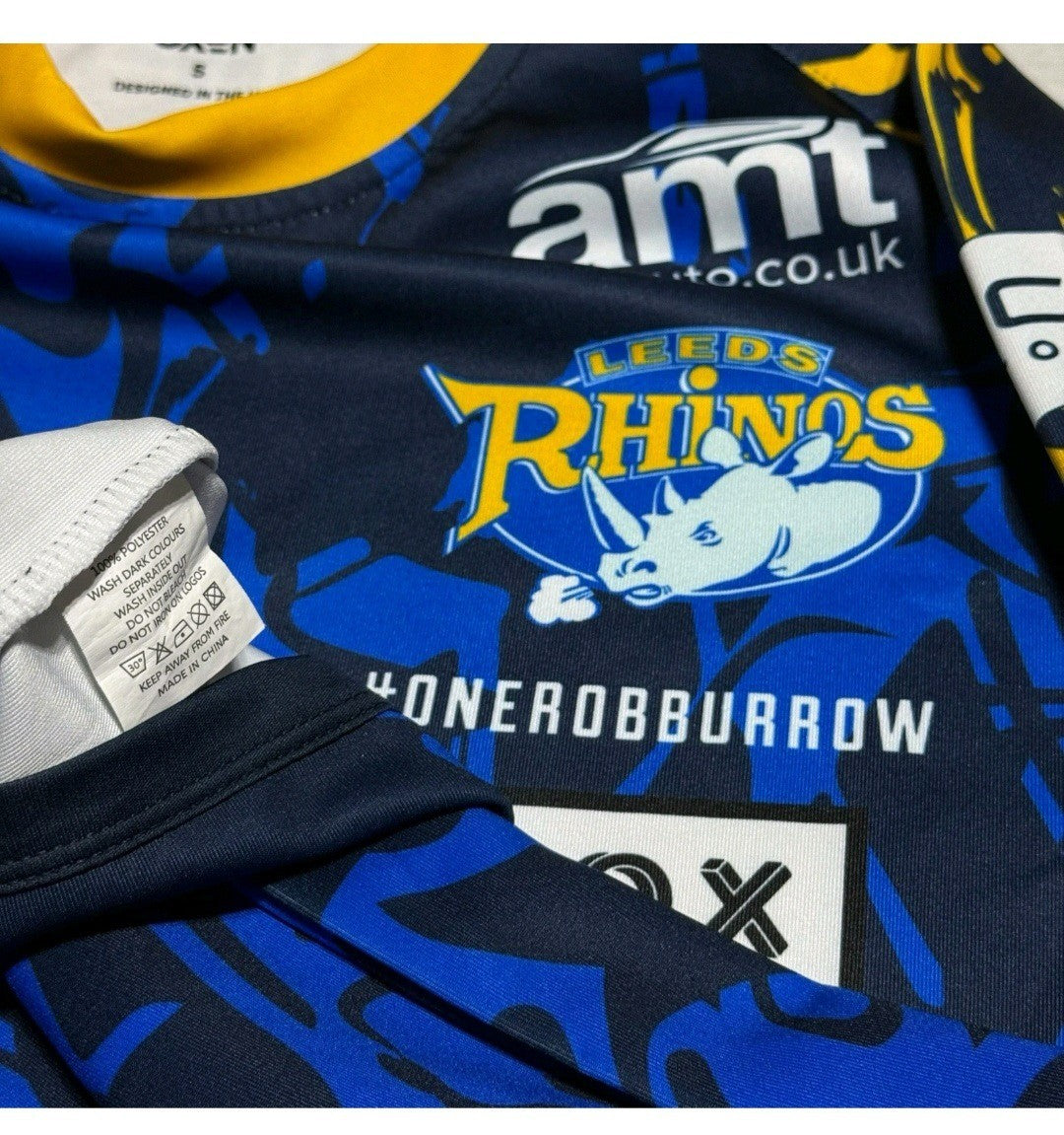 Leeds Rhinos Rugby Shirt Small Warm Up Longsleeve Jersey OXEN