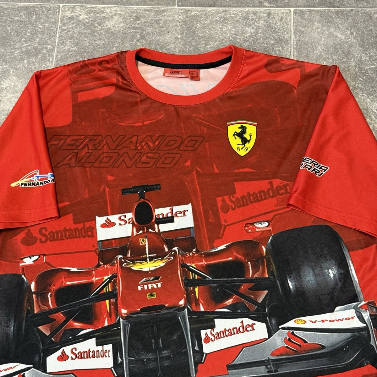 Ferrari Santander All Over Print FERNANDO ALONSO Racing Shirt Jersey XXL