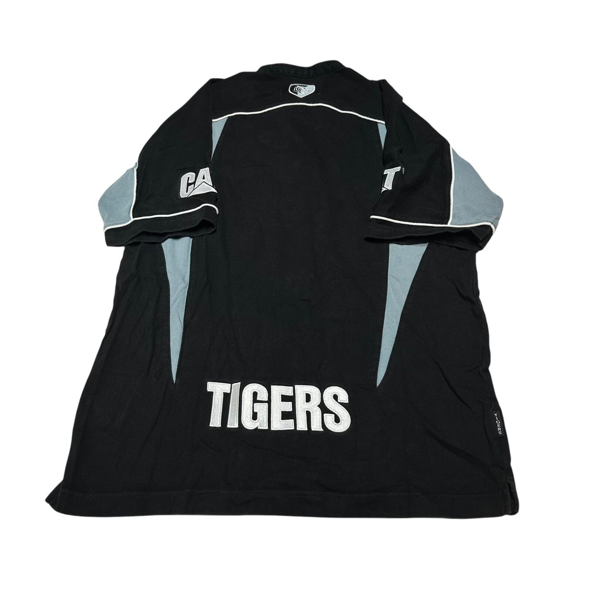 LEICESTER TIGERS Away Rugby Shirt Cotton Traders Black Short Sleeve Men M