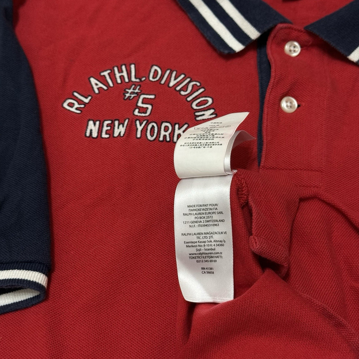 Ralph Lauren Polo Shirt XL 18-20 (Adult S/M) Spellout logo Rugby