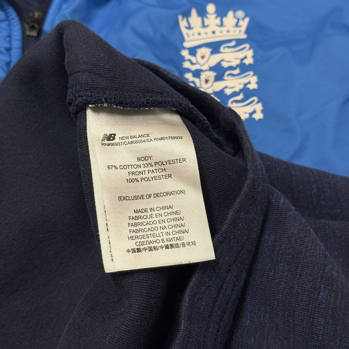 England Cricket Gilet Jacket ECB 1/4 Zip Training Top Mens Large