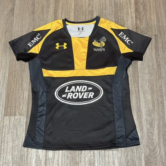 Wasps Rugby Union Home Shirt 2015/2016 - Under Armour Size 10 Woman’s Jersey Top