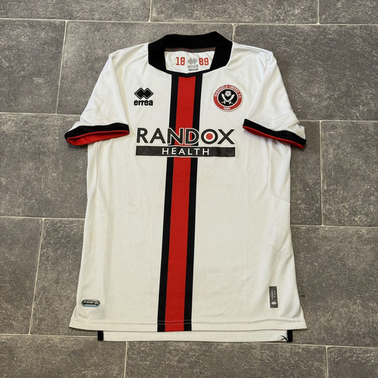 Sheffield United Football Shirt Small Errea 2022/23 Away White Soccer Jersey