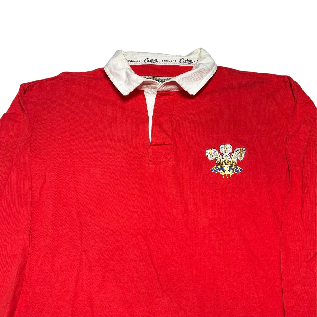 WALES RUGBY UNION LONGSLEEVE COTTON TRADERS VINTAGE JERSEY SHIRT SIZE XL