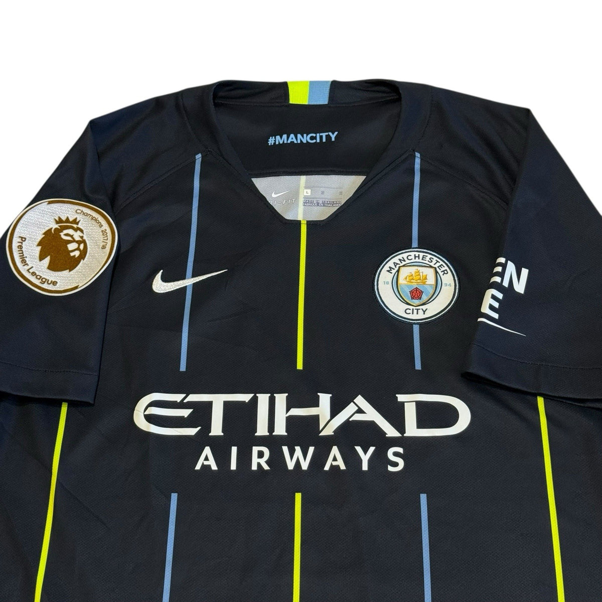 Manchester City Football Shirt Woman’s L Nike 2018/19 Champions 17/18 Nike Away