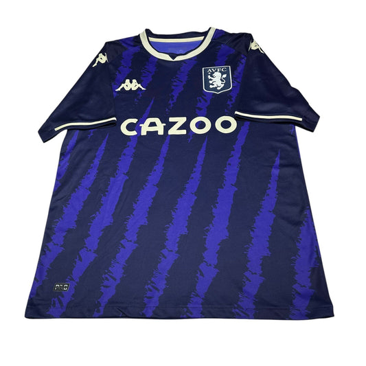 Aston Villa 2021-22 Third Shirt Kappa Large Football Jersey Dark Blue Size L