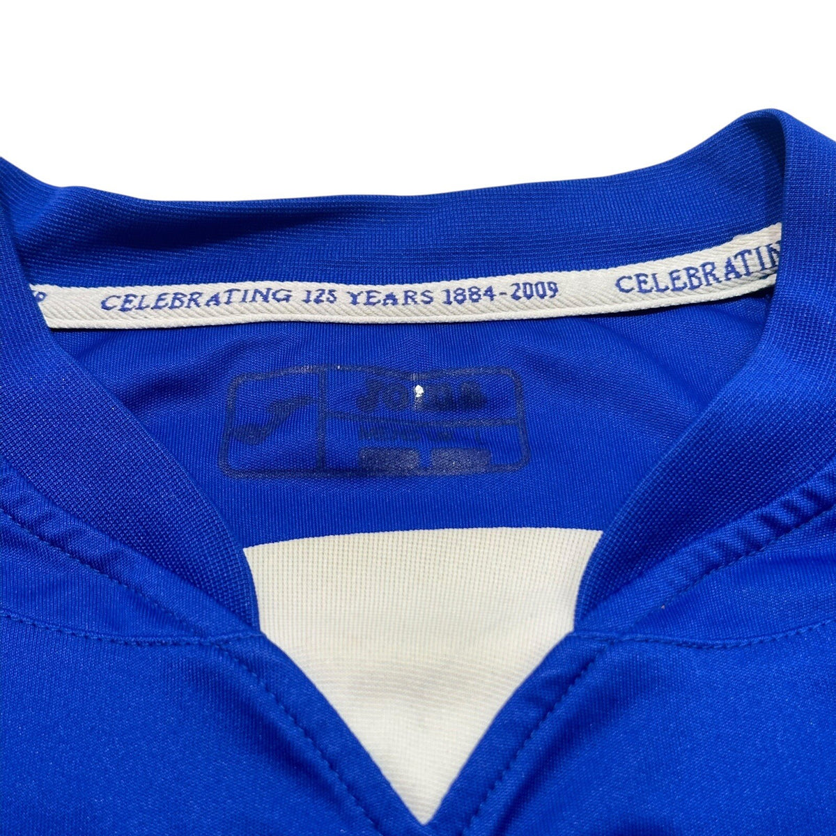 LEICESTER CITY 2009/2010 HOME FOOTBALL SHIRT SIZE LARGE 125 YEAR ANNIVERSARY