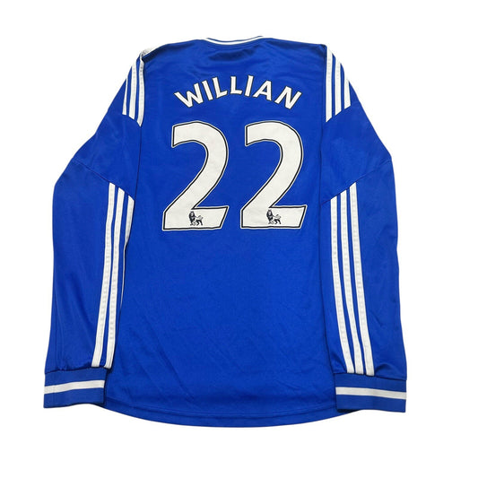 CHELSEA 2013/2014 HOME FOOTBALL SHIRT #22 WILLIAN SIZE S LONGSLEEVE