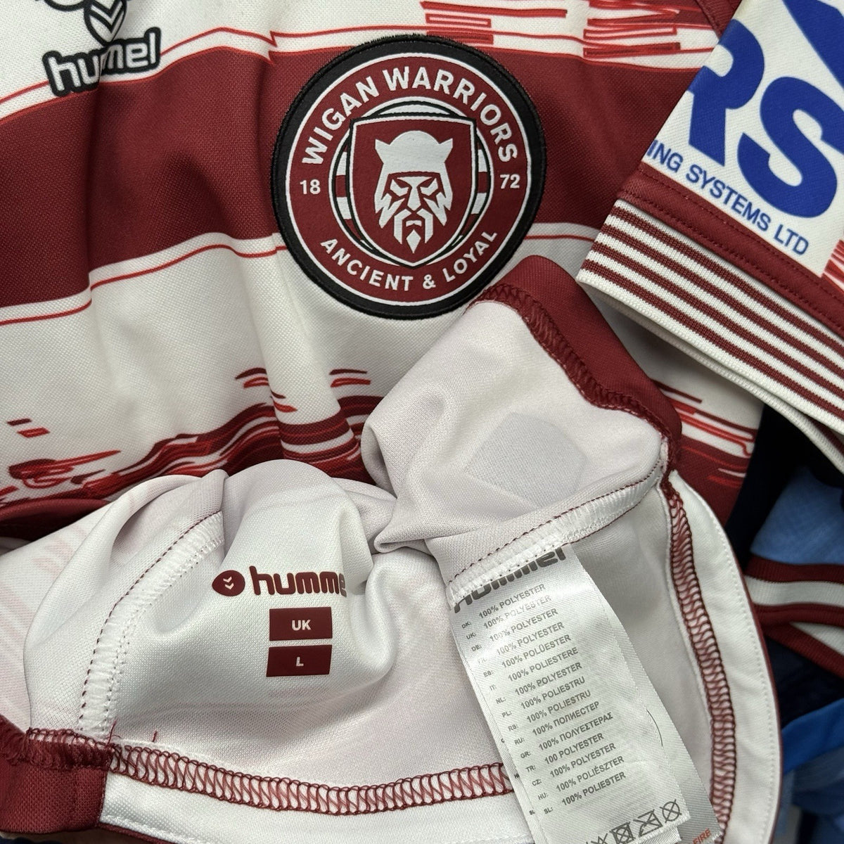 Wigan Warriors 2023 Home Rugby Authentic Jersey Hummel Shirt LARGE Woman’s