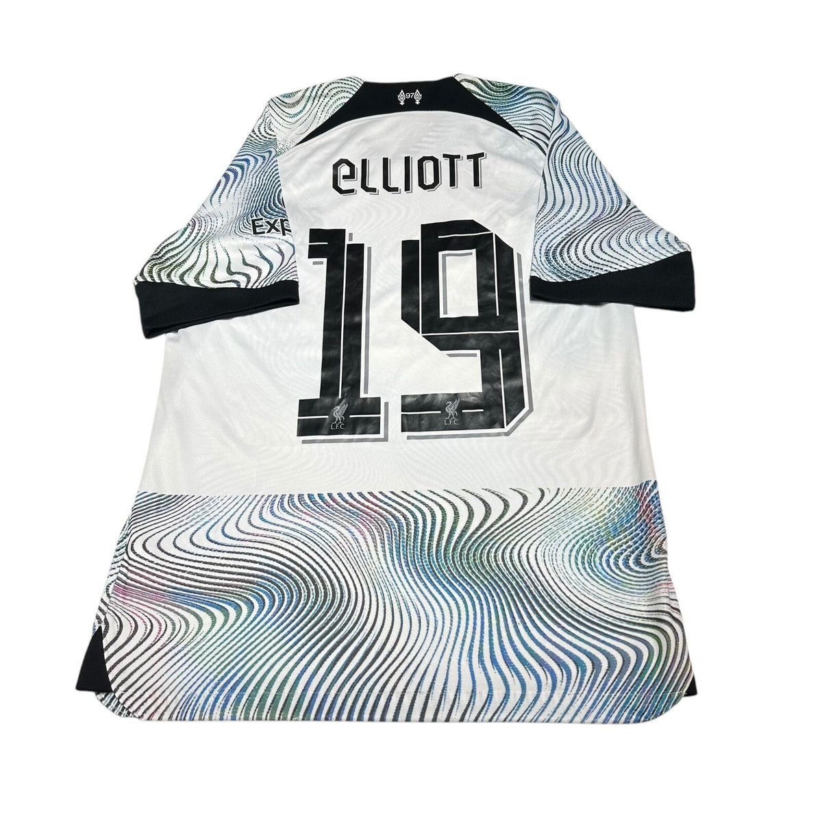 LIVERPOOL 2022/2023 AWAY FOOTBALL SHIRT JERSEY NIKE SIZE SMALL #19 Elliott