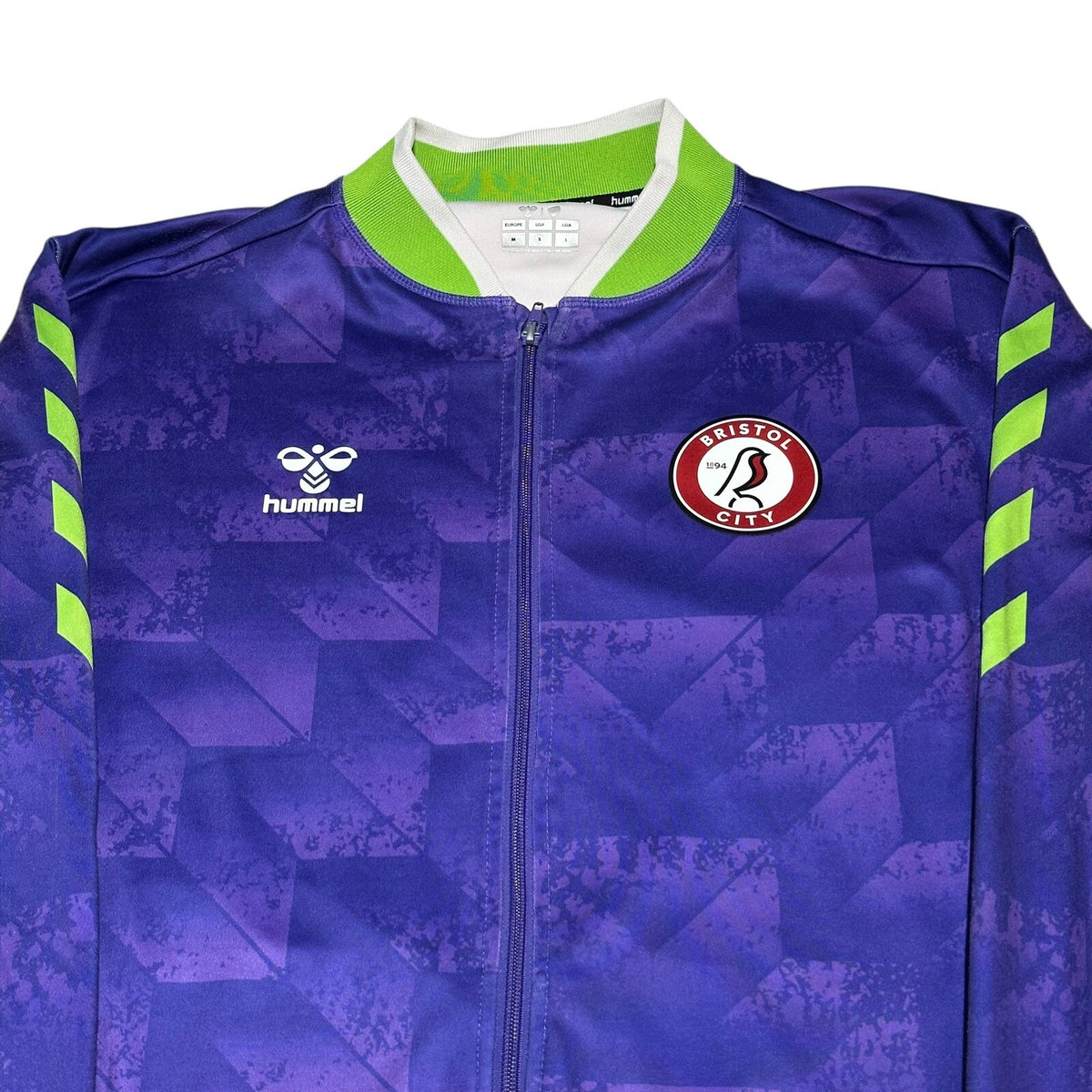 Bristol City Football Jacket Hummel Small Training Full Zip Jersey Purple