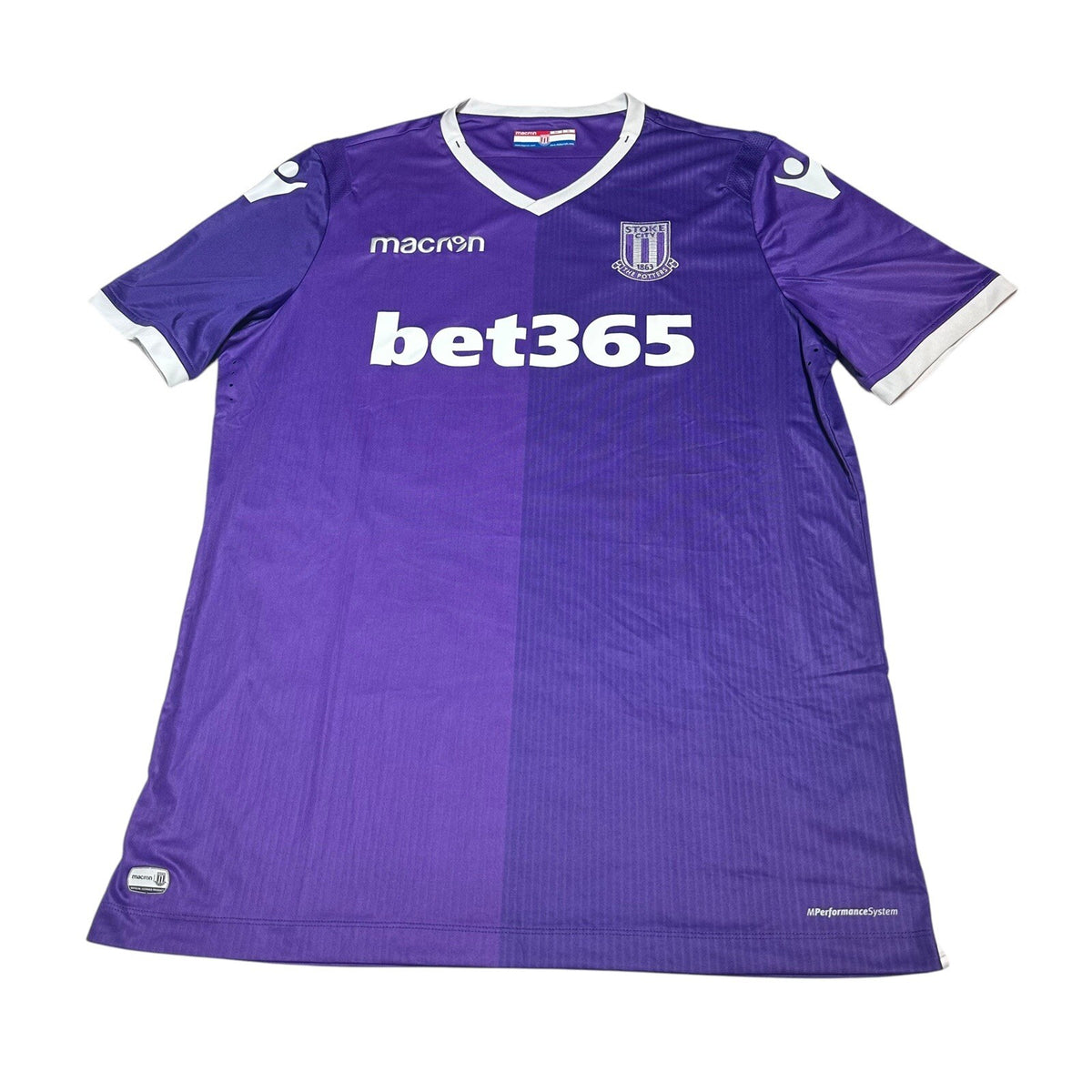 Stoke City Away Shirt 2018-2019 Football Soccer Purple Shirt Macron Size XL