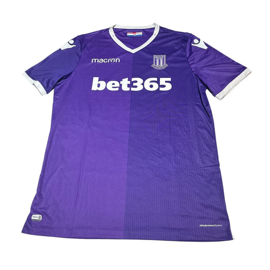 Stoke City Away Shirt 2018-2019 Football Soccer Purple Shirt Macron Size XL