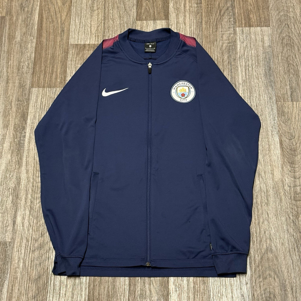 Nike Manchester City Training Top Full Zip Jacket Blue Mens Small