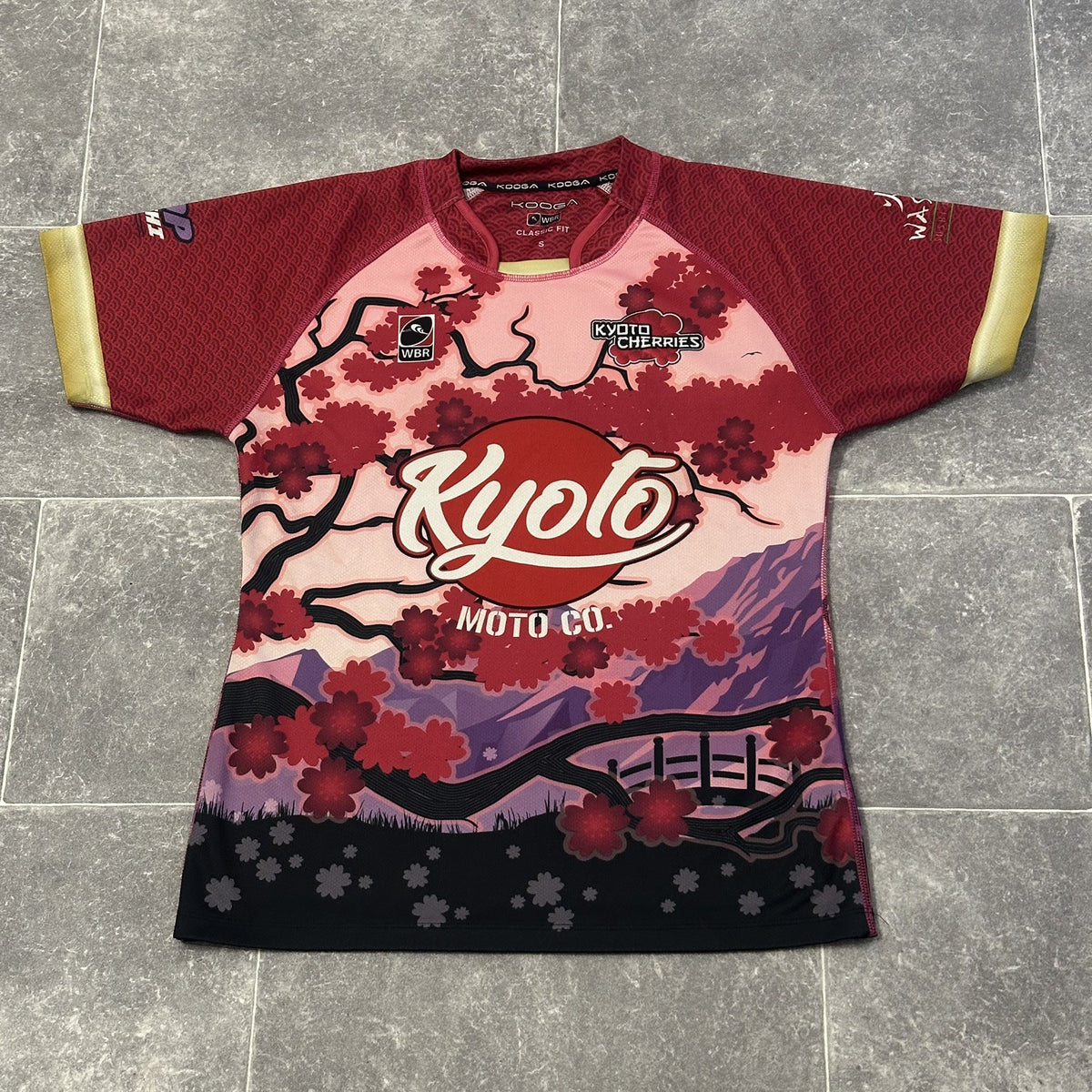 KYOTO CHERRIES WBR RUGBY JERSEY SIZE SMALL KOOGA CHERRY BLOSSOM