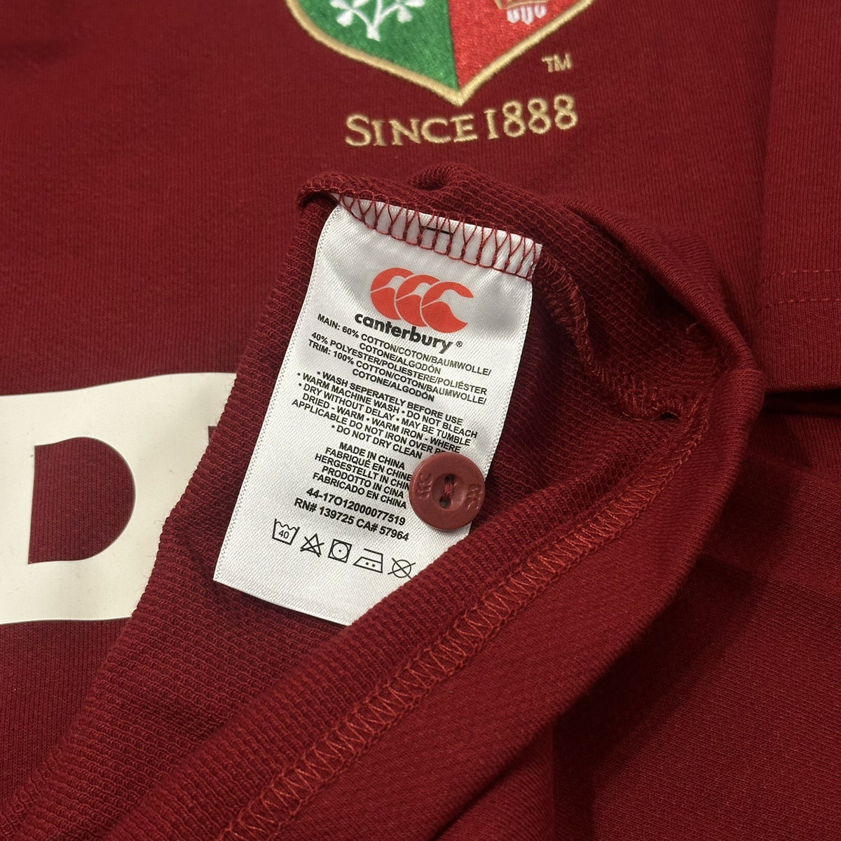 British Irish Lions Canterbury Rugby Jersey Shirt Size Large 2025