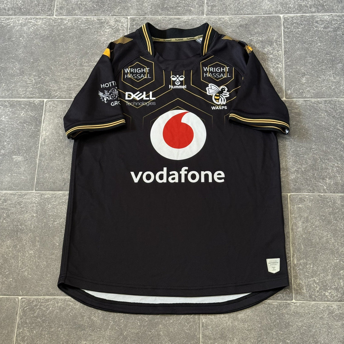 Wasps Rugby Union Home Shirt 2021/2022 Small Adults Hummel Jersey Black Top
