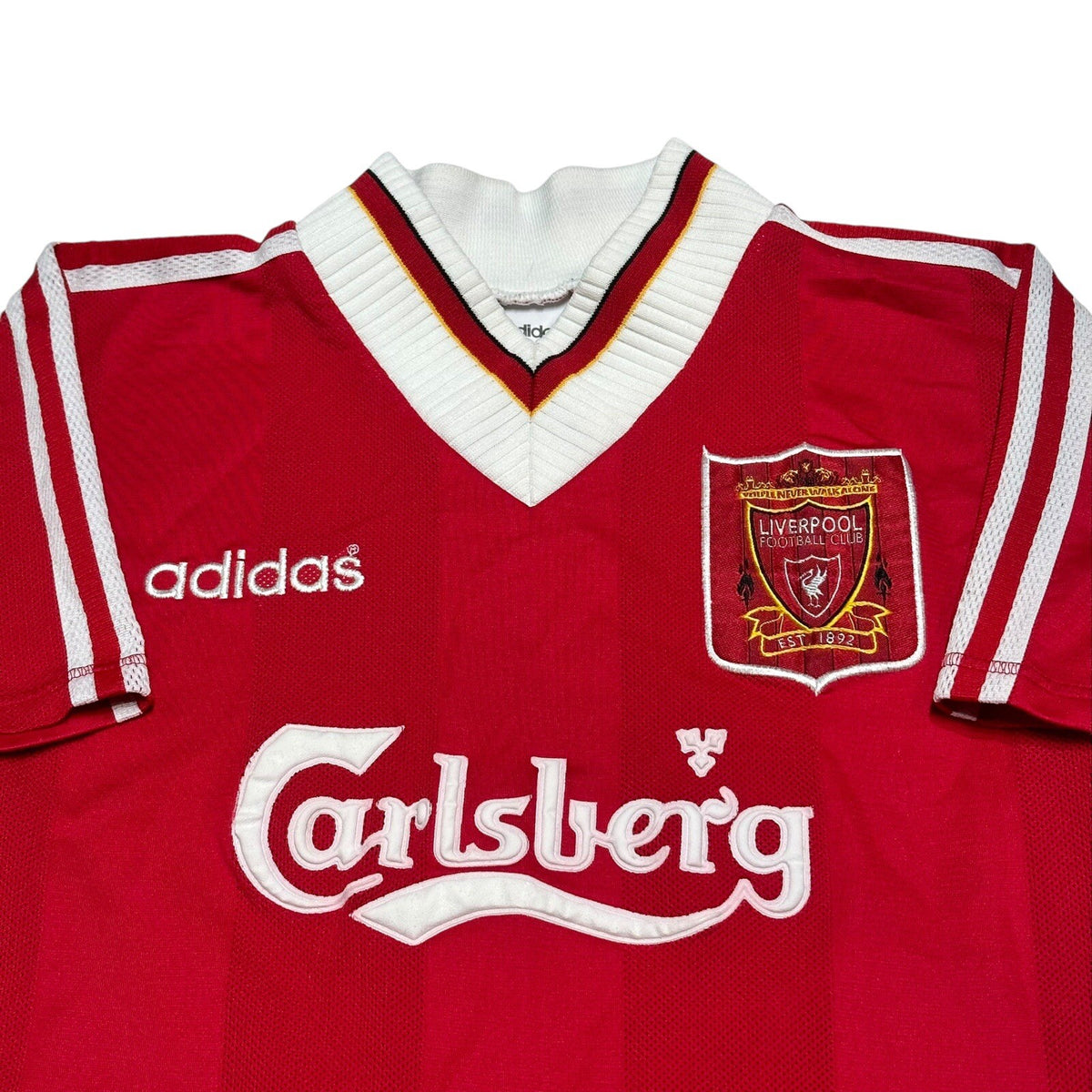 LIVERPOOL 1995/1996 HOME FOOTBALL SHIRT ADIDAS VINTAGE JERSEY SIZE SMALL MENS