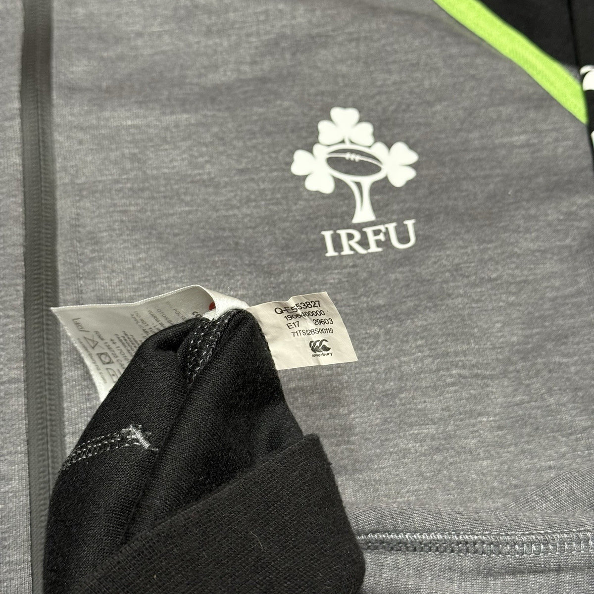 Canterbury IRFU Ireland Rugby Hoodie Sweater Zip Up Grey Vodafone Men's Small