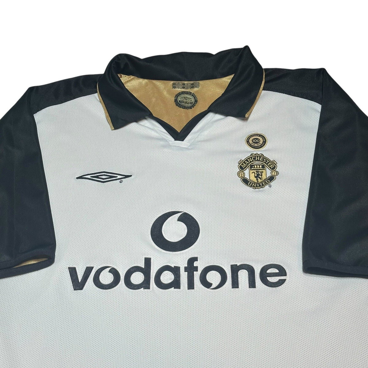 Vintage Manchester United Shirt XXL Gold Away Kit 2000 2001 Centenary Jersey