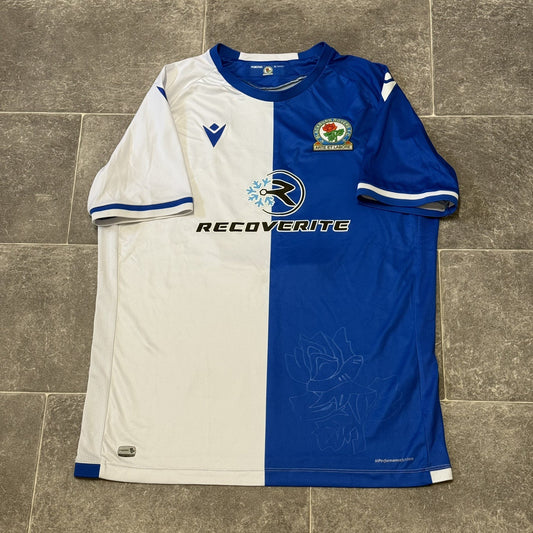 Blackburn Rovers Home Football Shirt Size XL #19 Macron 2021-2022