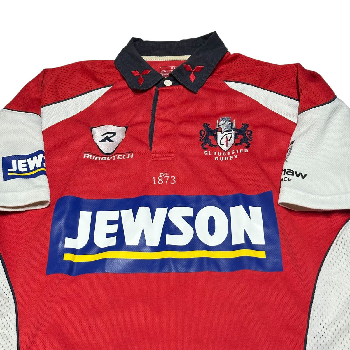 Gloucester Rugby Home Shirt 2000s Rugbytech Jersey Top L Large