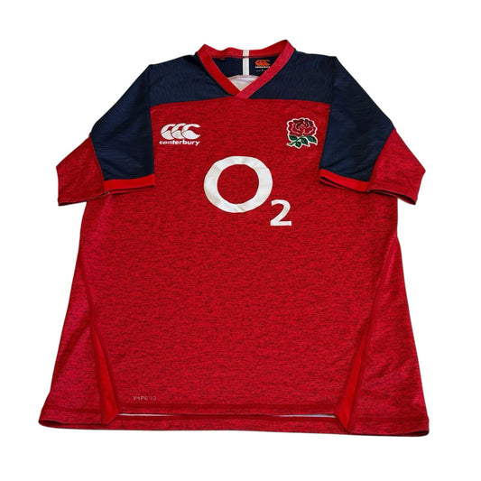 England Rugby Shirt Mens Large Red Blue 2019/20 Away Jersey Canterbury O2