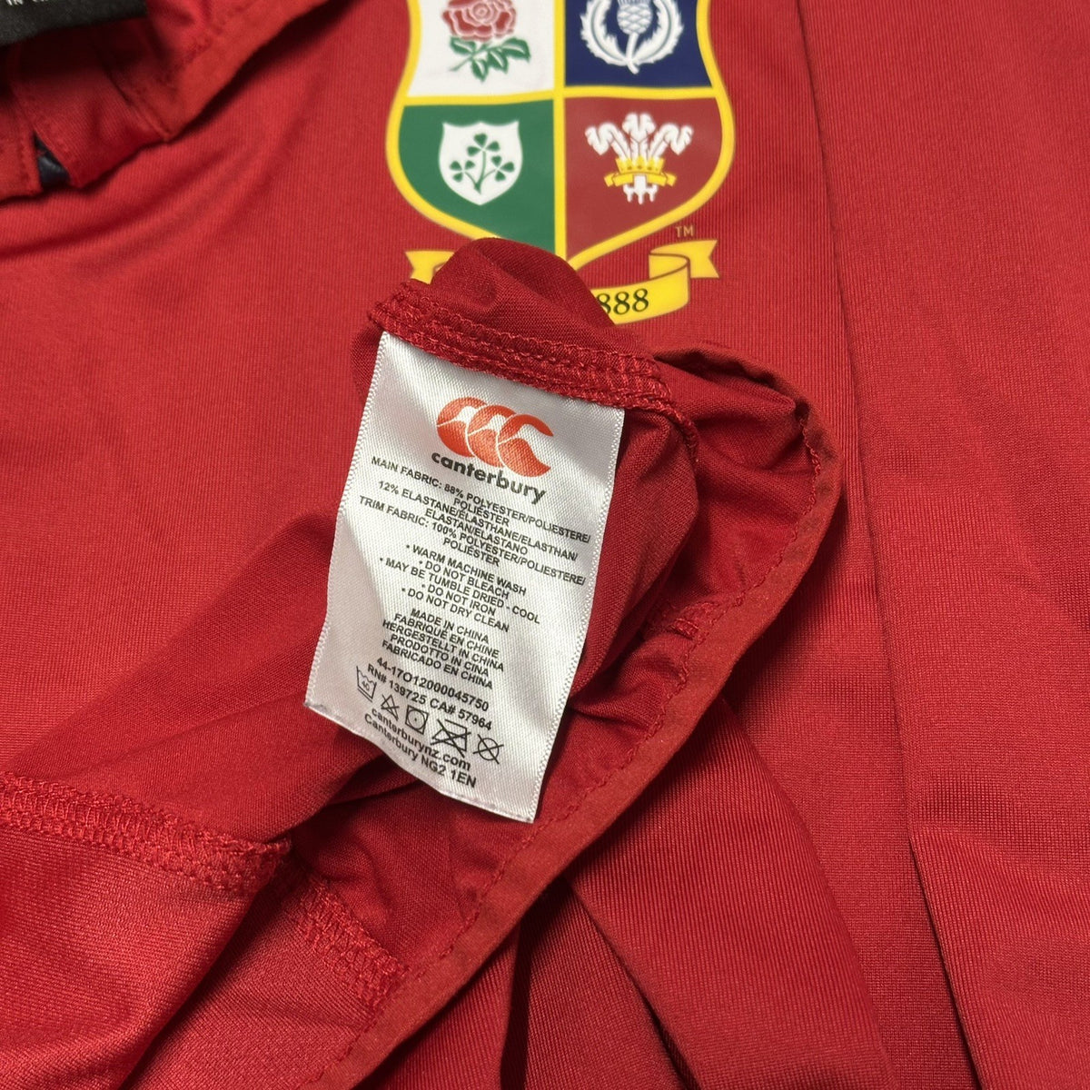 British & Irish Lions South Africa Canterbury Rugby Long Sleeve Top Shirt Size L