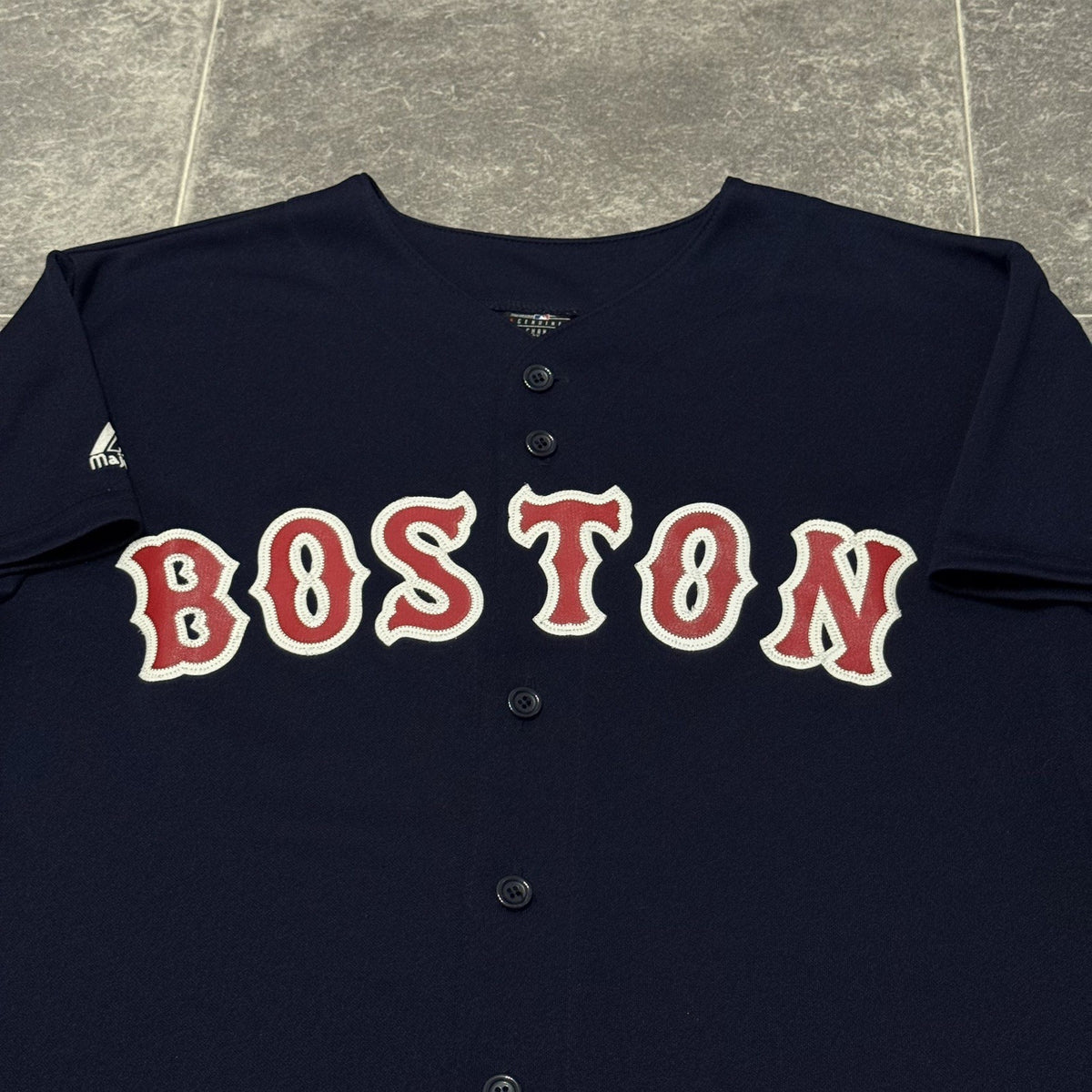 Majestic Boston Red Sox Navy Blue Jersey Mens XL Cool Base MLB Baseball