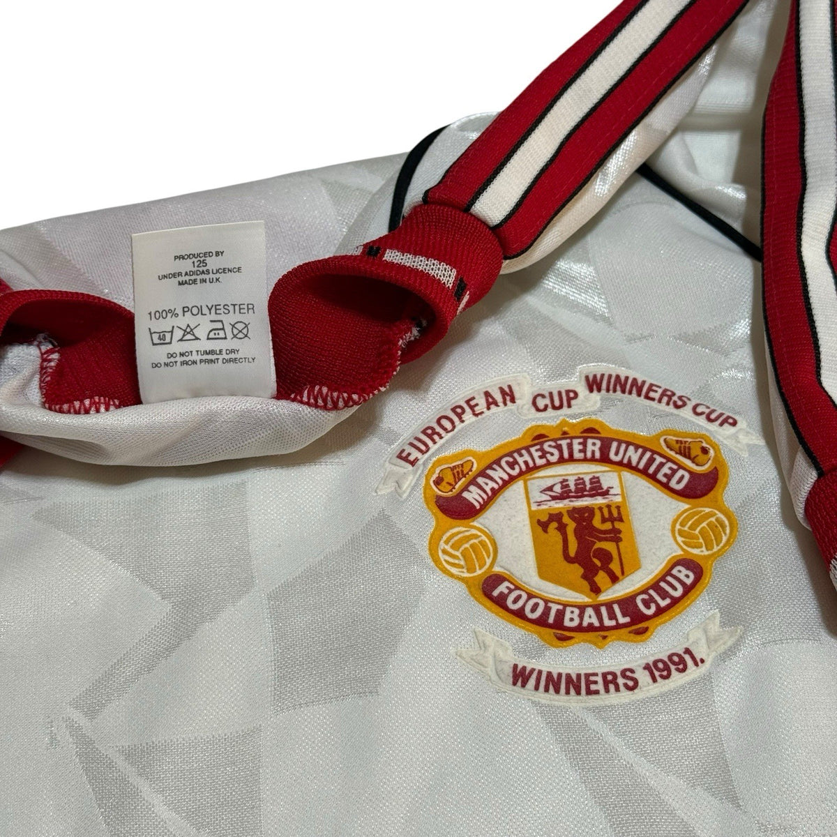 Manchester United European Cup Winners 1991 Football Shirt Adults M 38-40 Adidas