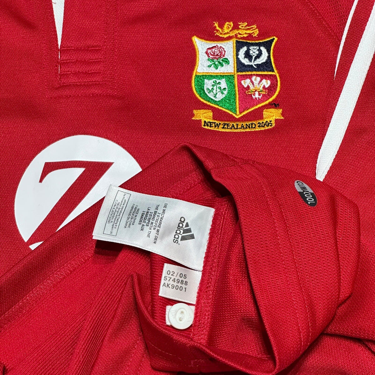 Adidas 2005 British Lions Rugby Union Shirt Jersey Tour New Zealand Mens L