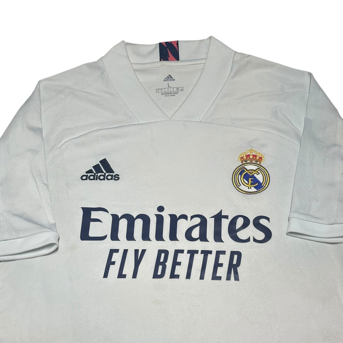 REAL MADRID 2020/2021 HOME SHIRT FOOTBALL ADIDAS SOCCER JERSEY SIZE L ADULT