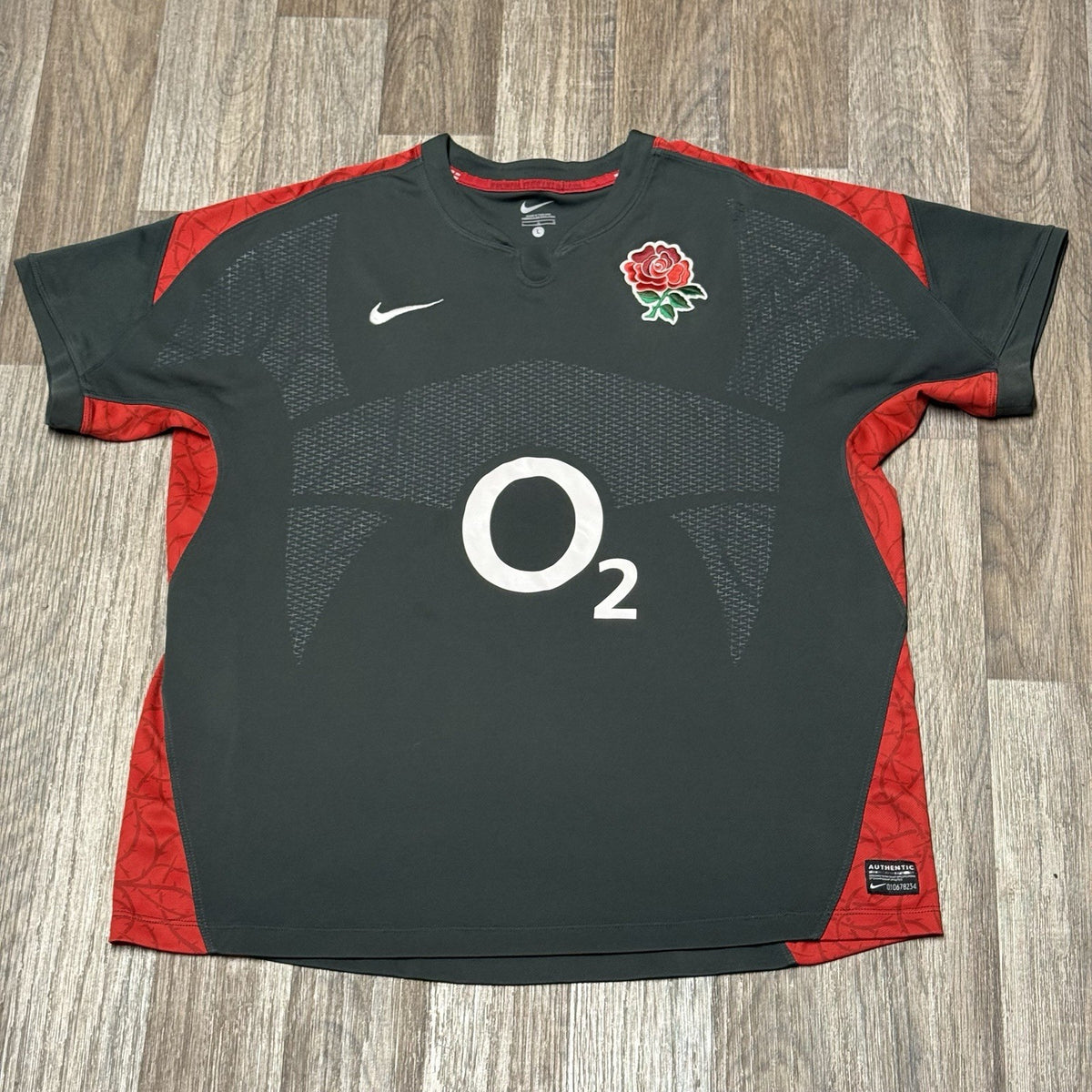 Nike England Rugby Jersey Large Adults Grey Red Jersey Top