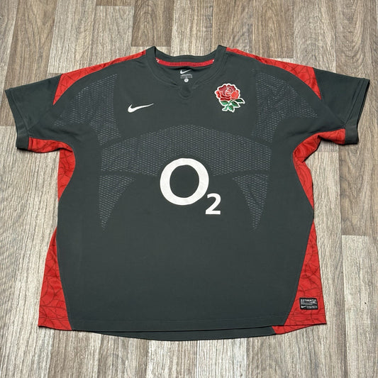 Nike England Rugby Jersey Large Adults Grey Red Jersey Top