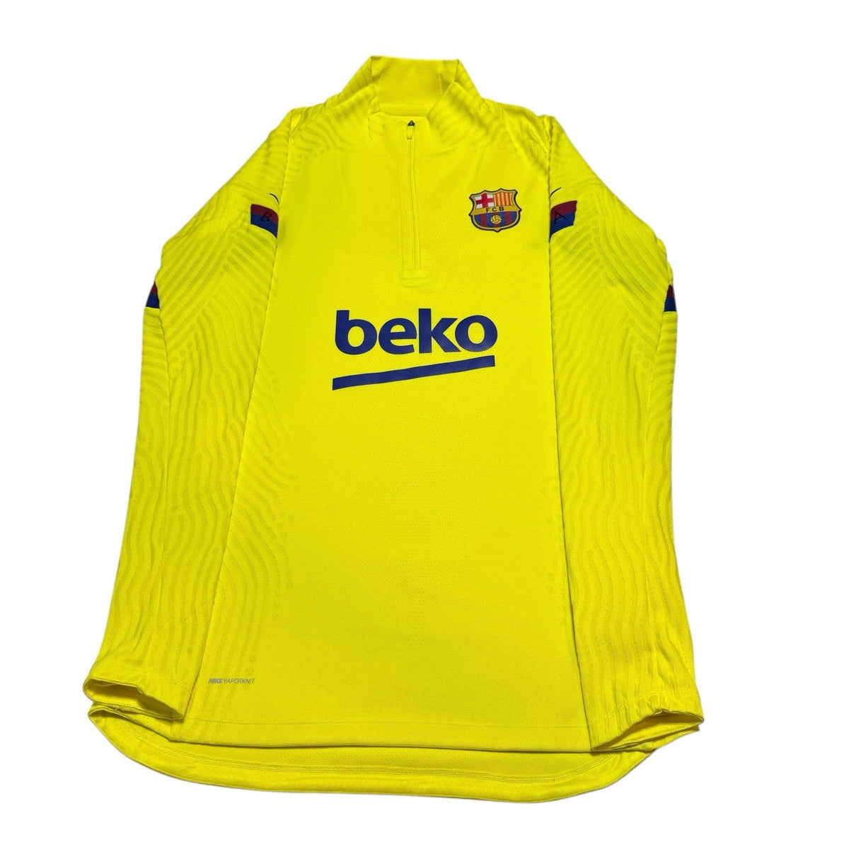 Barcelona Top Small Nike Vaporknit Yellow Drill Football Quarter Zip Jersey