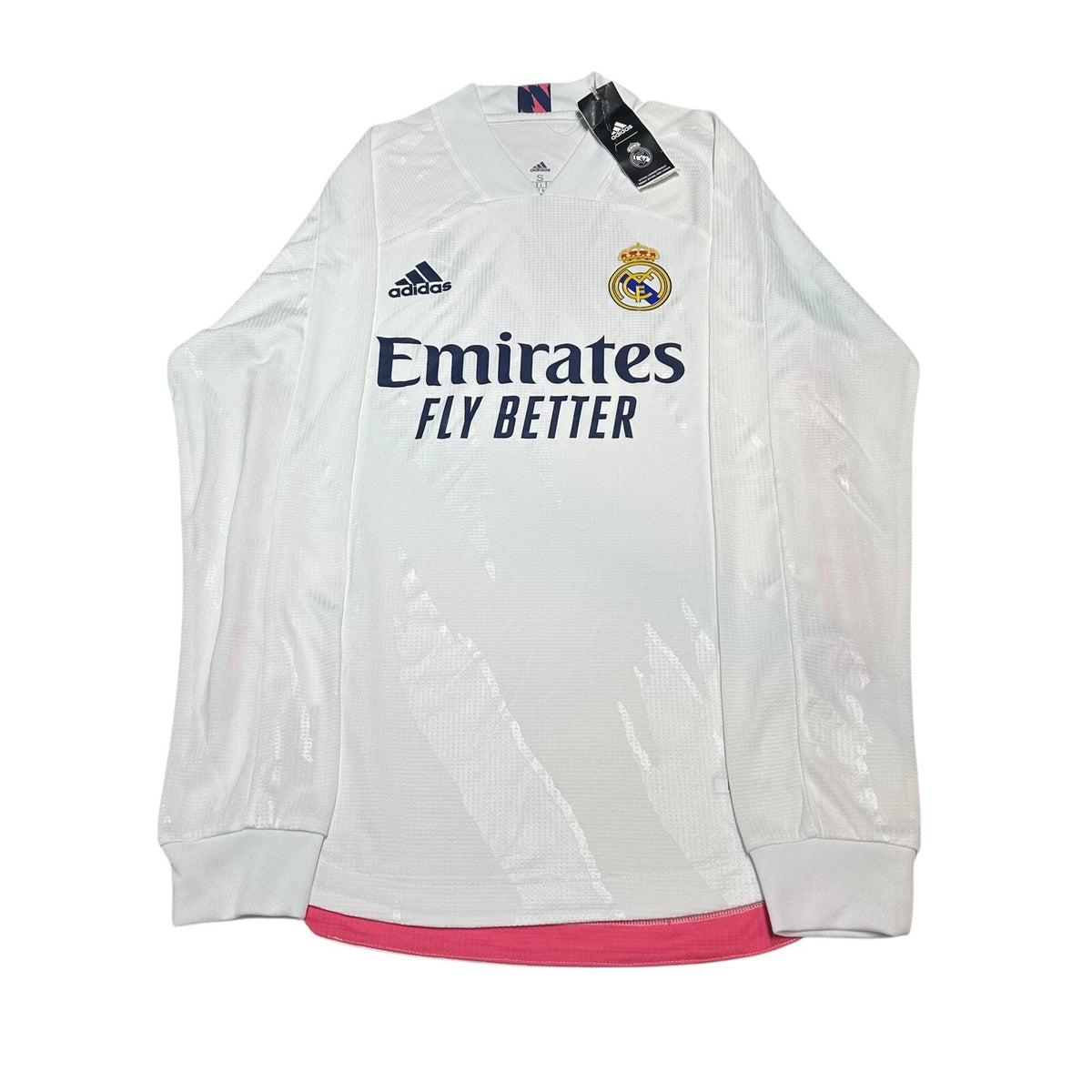 Real Madrid 2020-2021 Home Football Shirt Adidas Small Longsleeve NEW