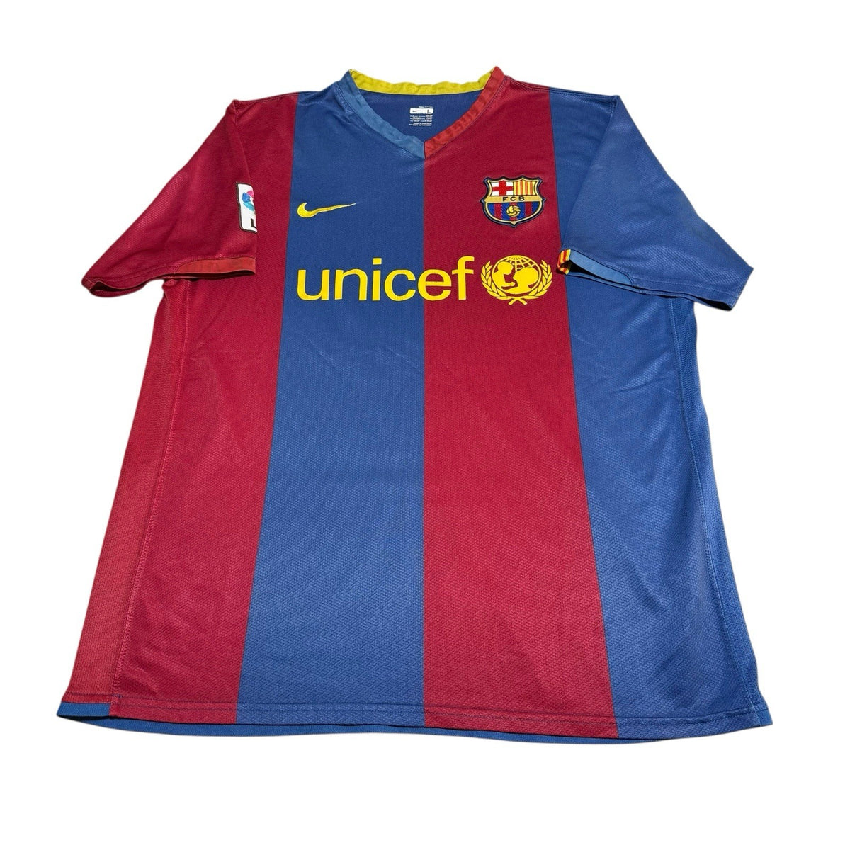 FC Barcelona Football Shirt Messi #19 HOME 2006/2007 UCL Soccer Jersey Large