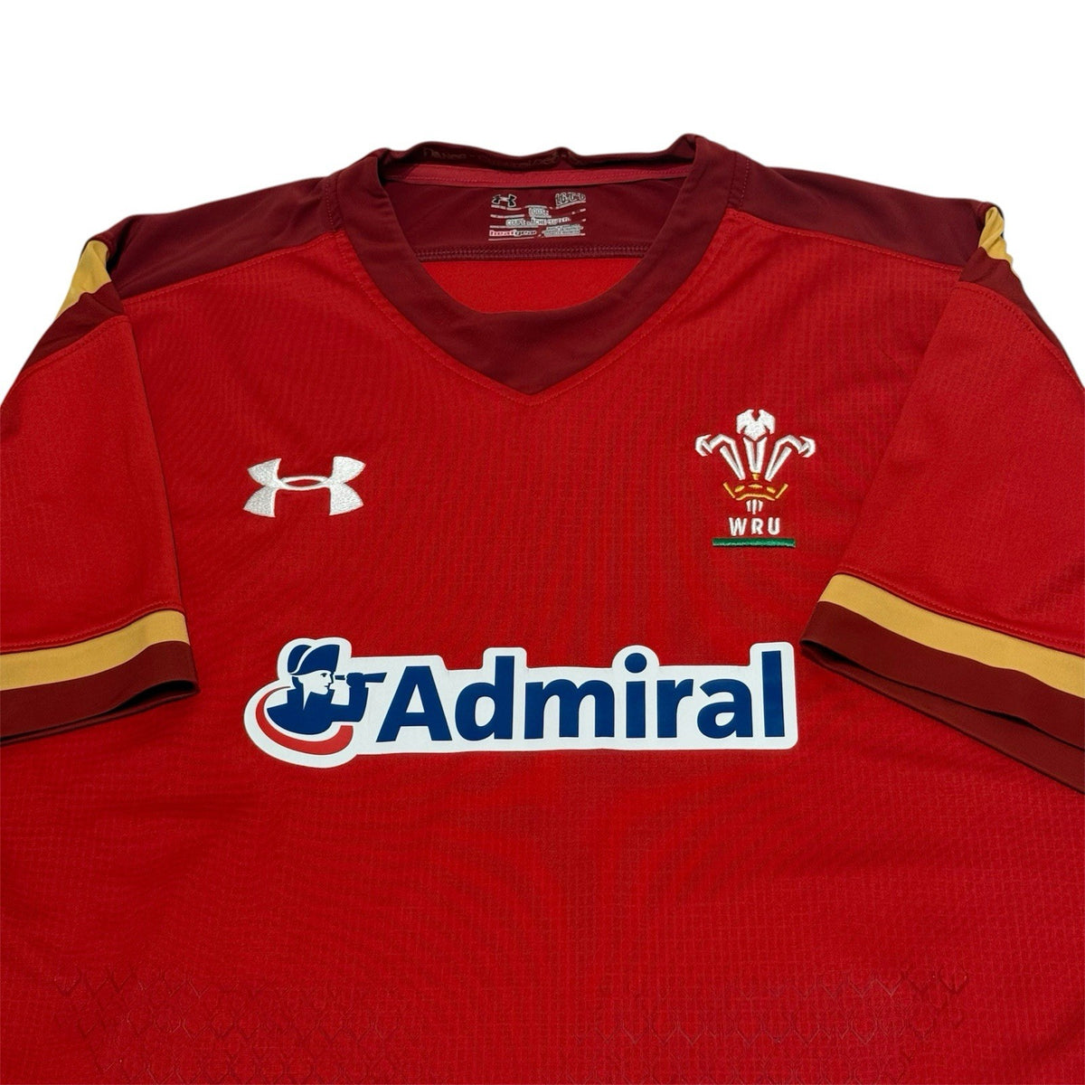 WRU Rugby Shirt Under Armour Red Admiral UK Men's Size Large