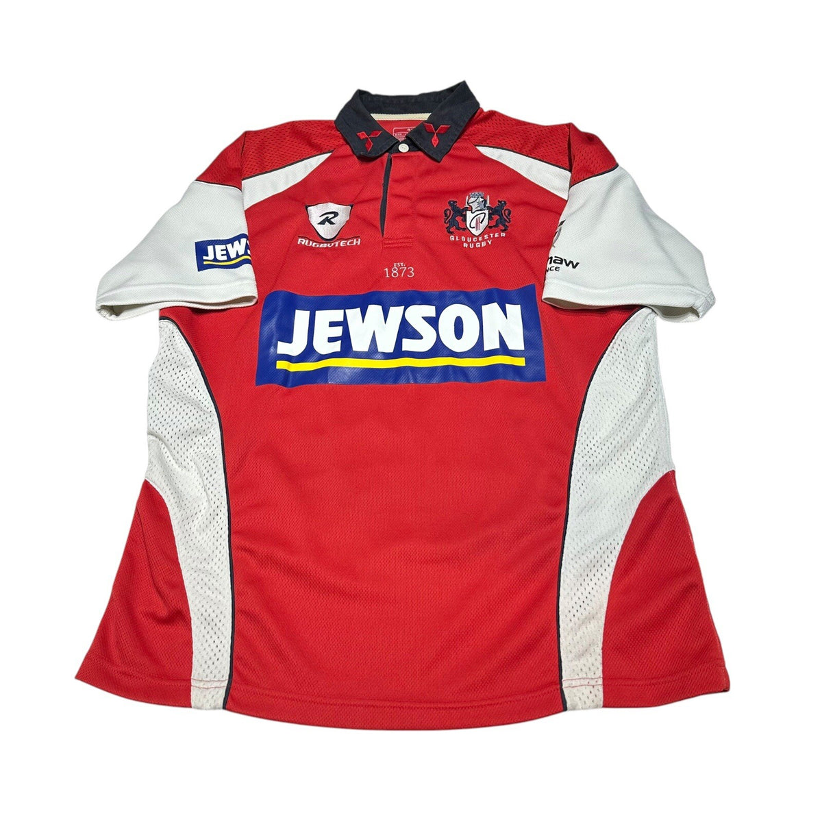 Gloucester Rugby Home Shirt 2000s Rugbytech Jersey Top L Large