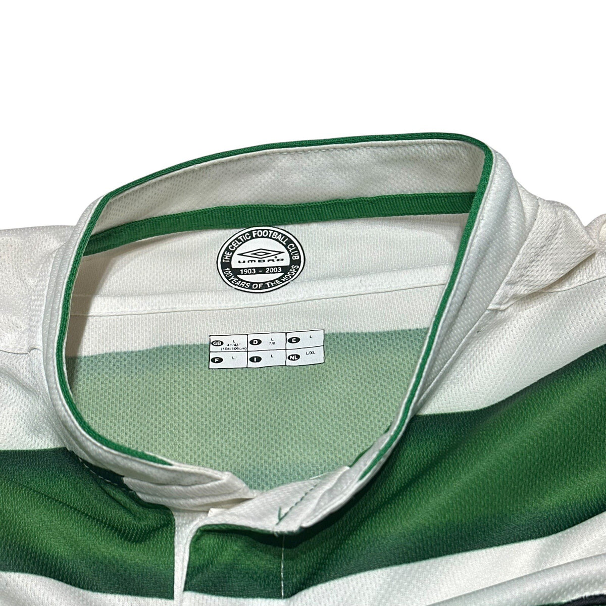Celtic Home Football Shirt 2003/04 Size Large Soccer Jersey