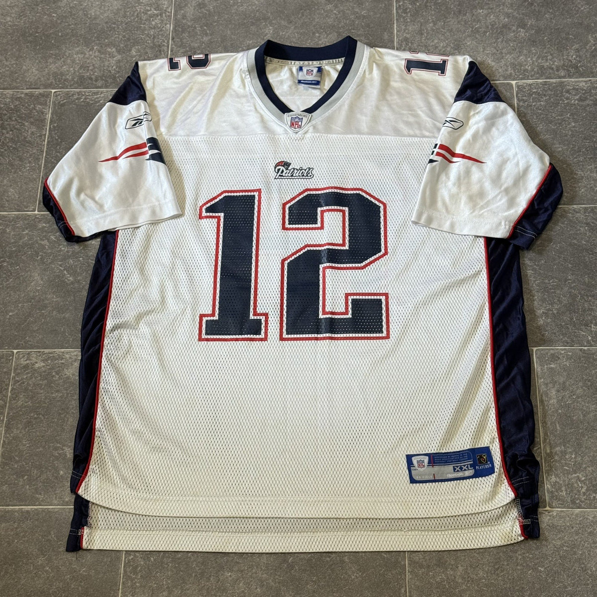 NEW ENGLAND PATRIOTS NFL JERSEY #12 TOM BRADY AUTHENTIC REEBOK SIZE 2XL XXL