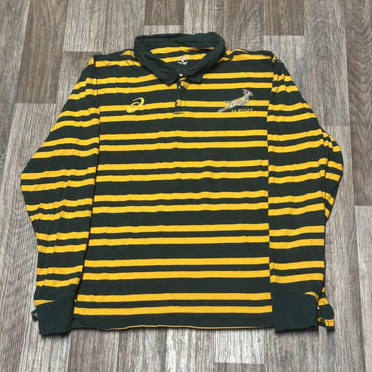 South Africa Rugby Union Asics Cotton Long Sleeve Shirt Springboks 2XL Adults