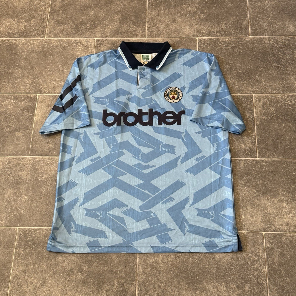 Manchester City 1992 Retro Football Shirt XL Men's Score Draw