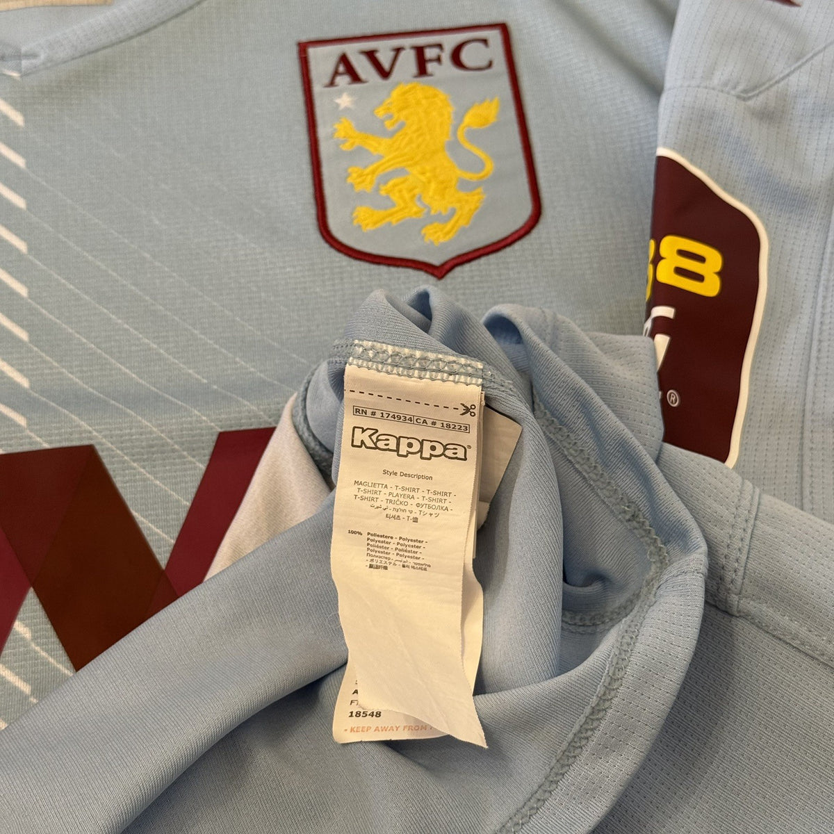ASTON VILLA FC 2019-2020 MENS LARGE AWAY FOOTBALL SHIRT KAPPA