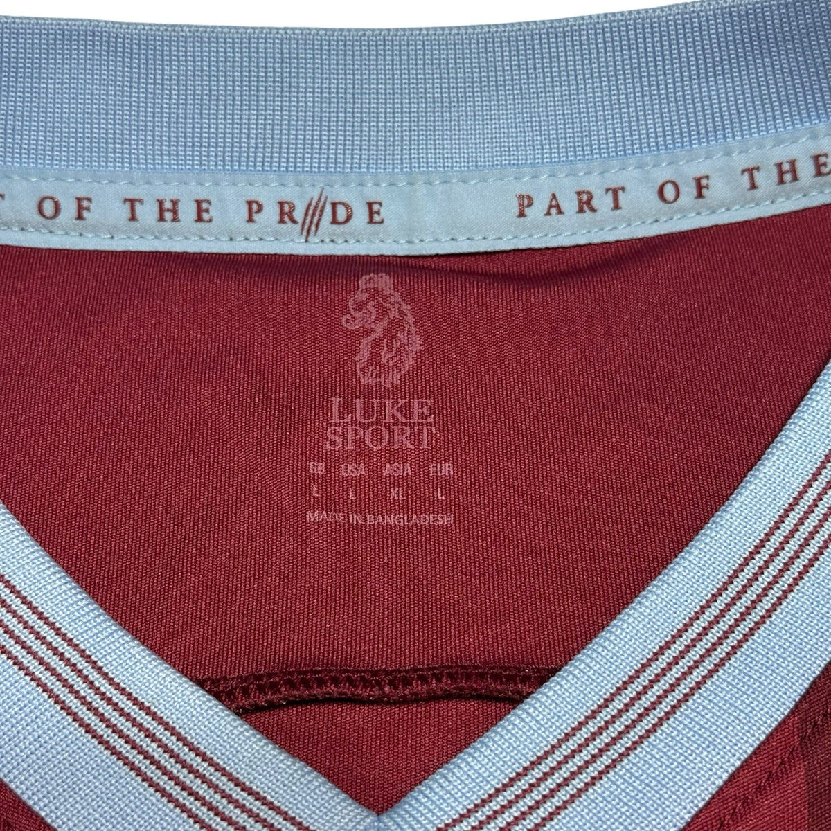 Aston Villa Rare Sponsorless Luke Home Shirt Size Large Number 6. Academy Kit